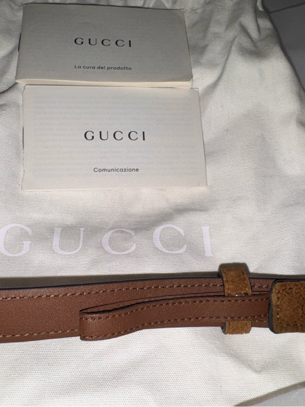 Gucci Tobacco Brown Suede GG Signature Belt with Silver Double G Buckle 85/34 - Picture 6 of 11